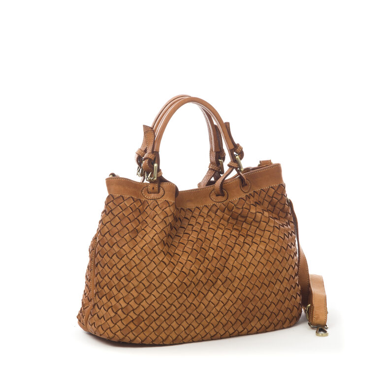 Vintage mīkstā ādas soma Konjaka krāsā, ražots Itālijā